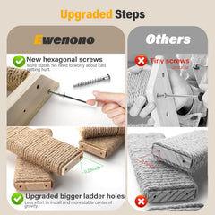 Ewenono catstairs left-right installation demonstrates flexible mounting on any wall