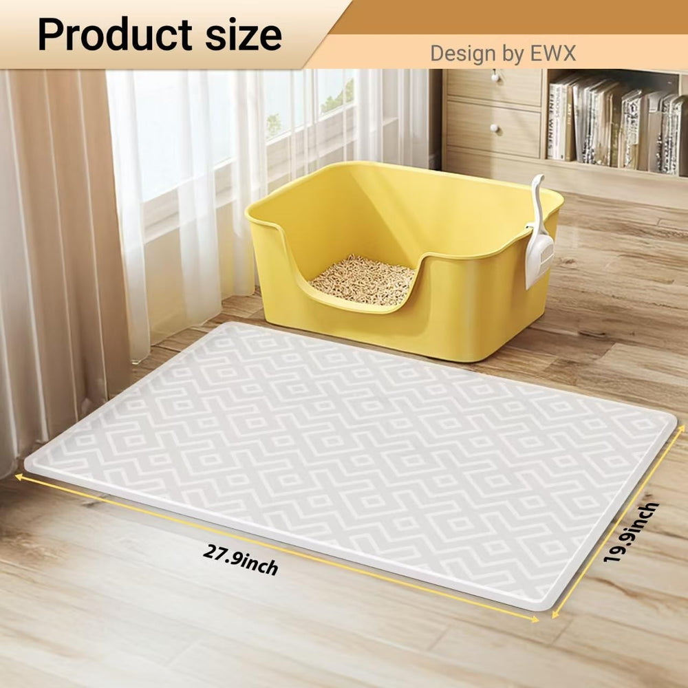 EWX Cat Litter Mat side angle demonstrates slim profile and translucence.