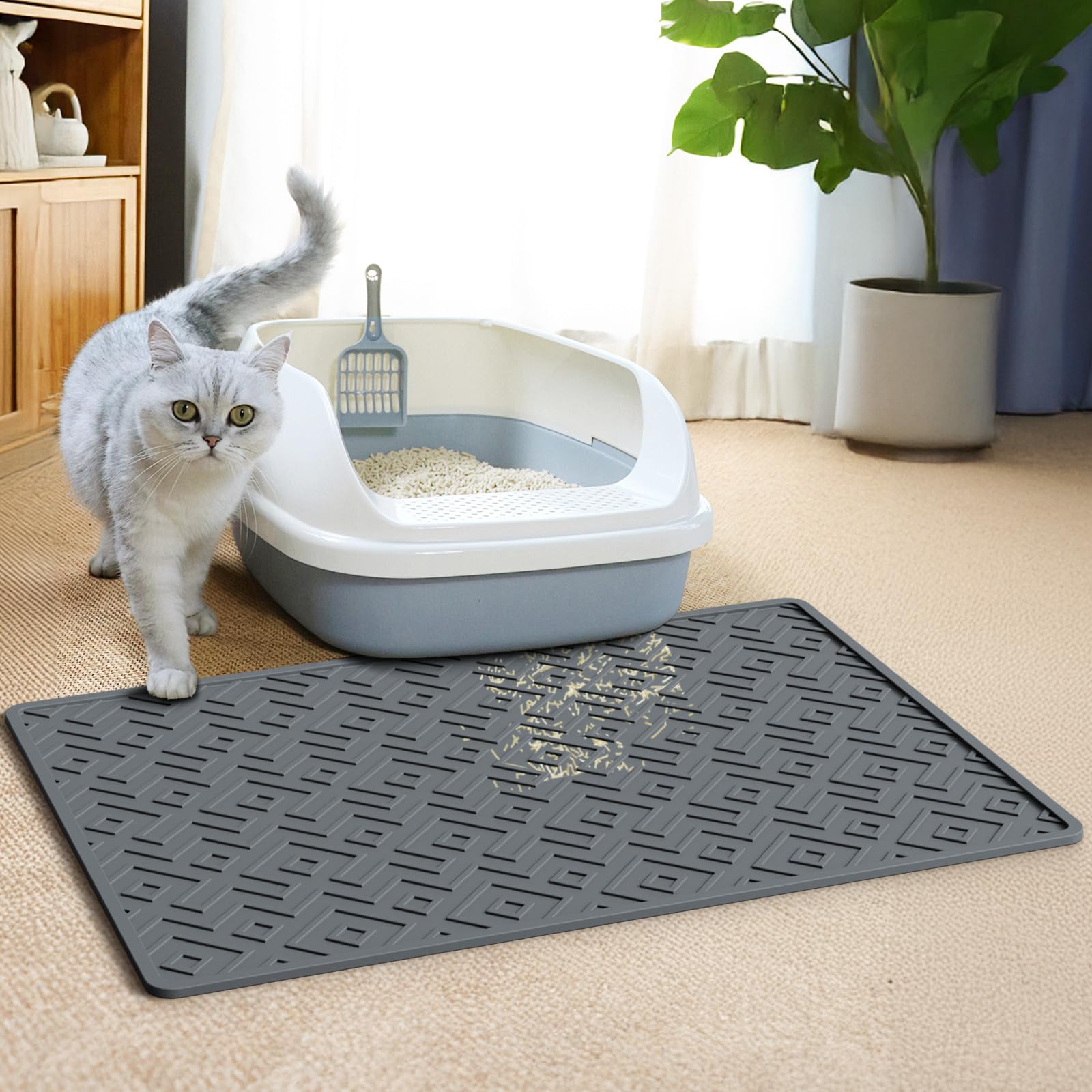 EWX Cat Litter Mat easy-clean design for quick, effortless maintenance.