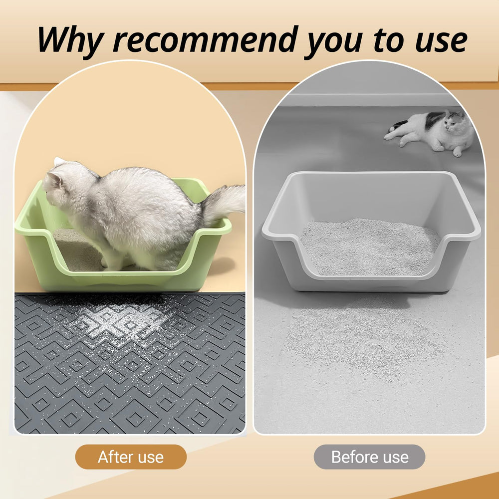 EWX Cat Litter Mat soft paw-friendly surface protects paws while reducing litter scatter.