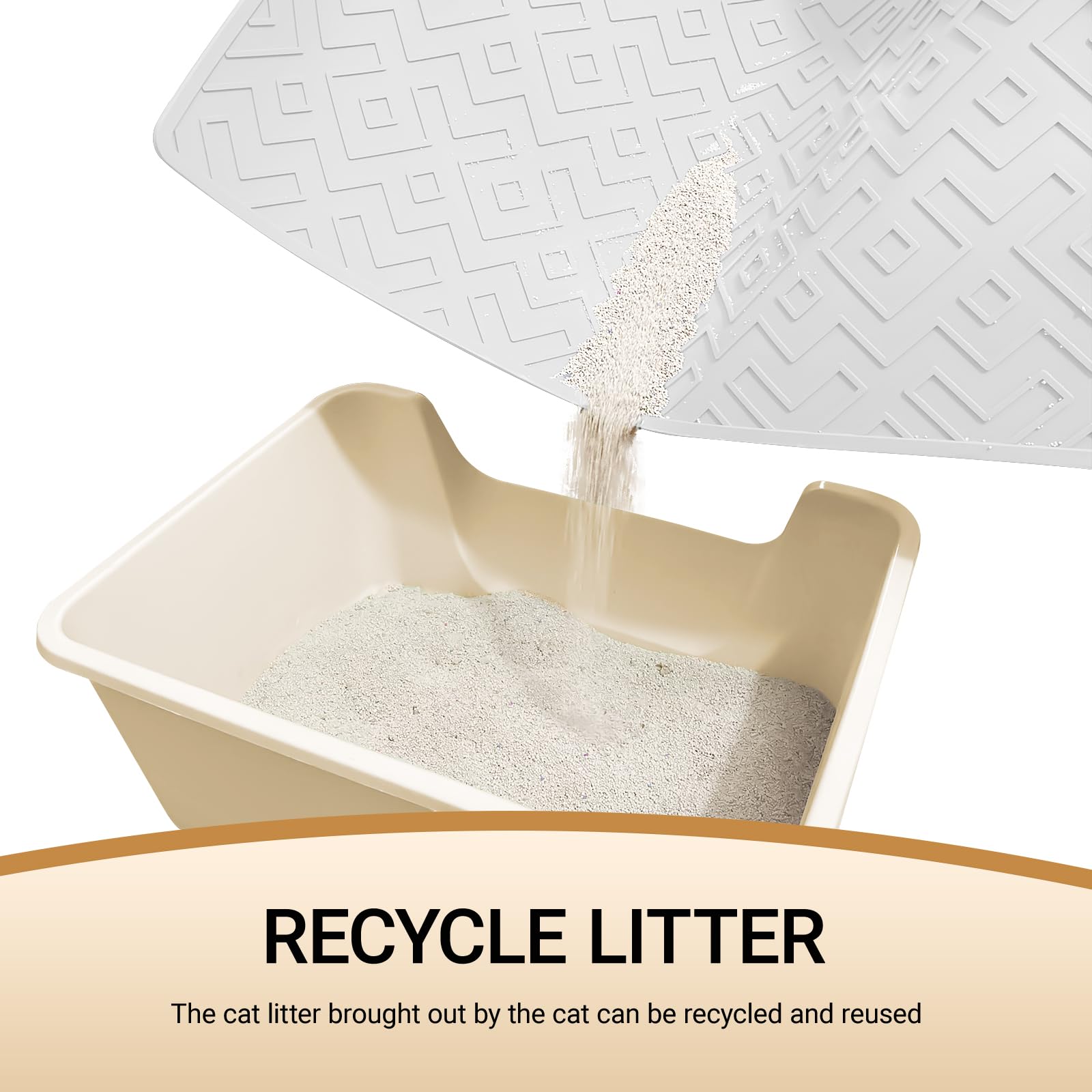 EWX Cat Litter Mat under litter box offers reliable floor protection.