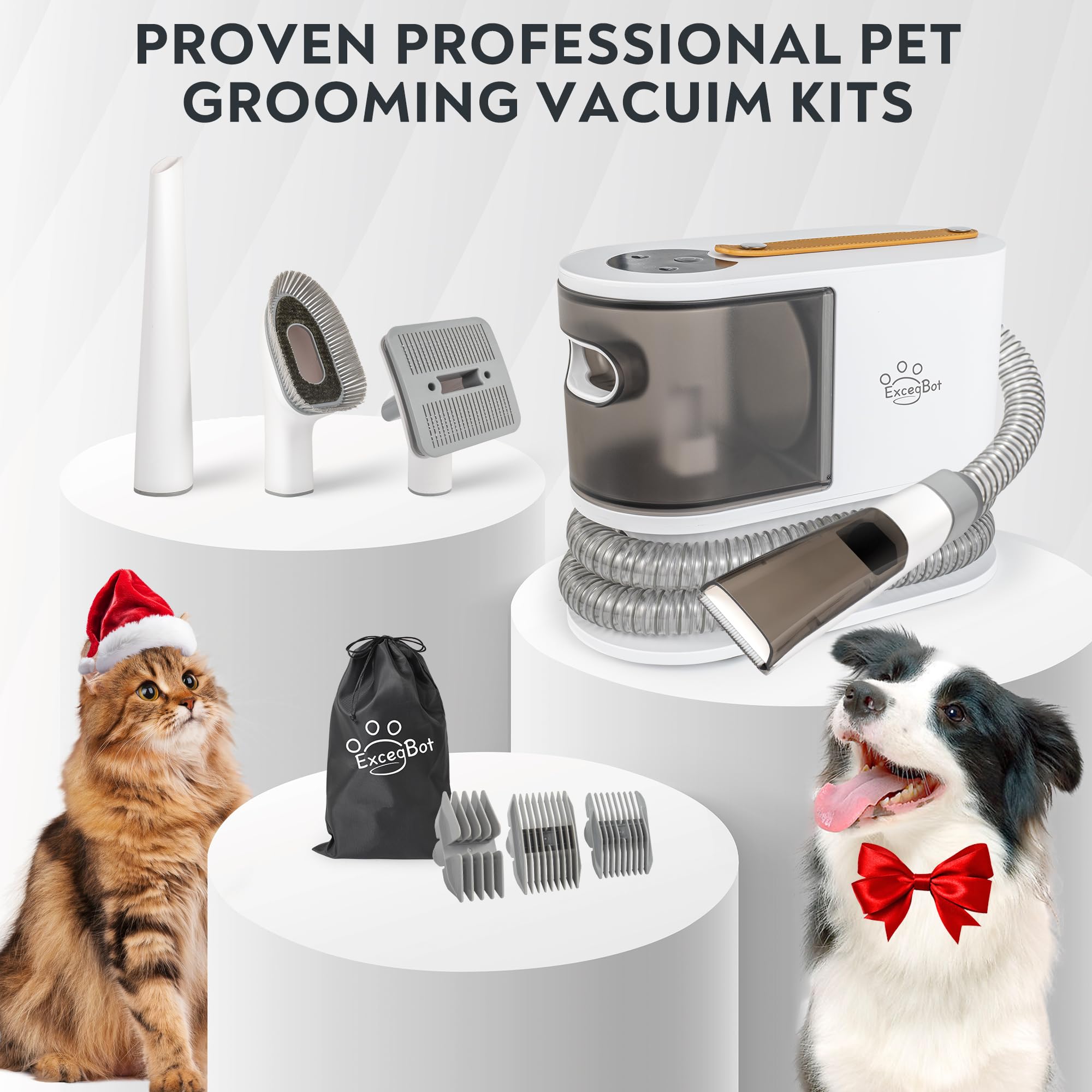 ExcegBot grooming setup reduces stress for anxious dogs and cats.