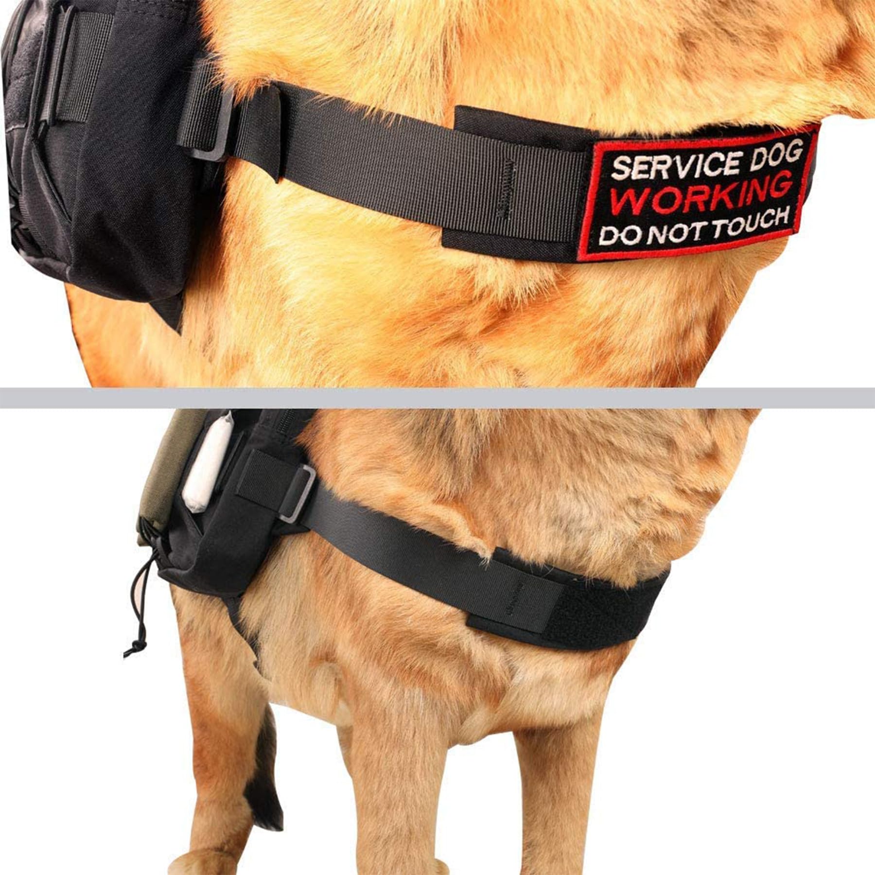 EXCELLENT ELITE SPANKER dog pack aluminum V-ring keeps the leash within reach.