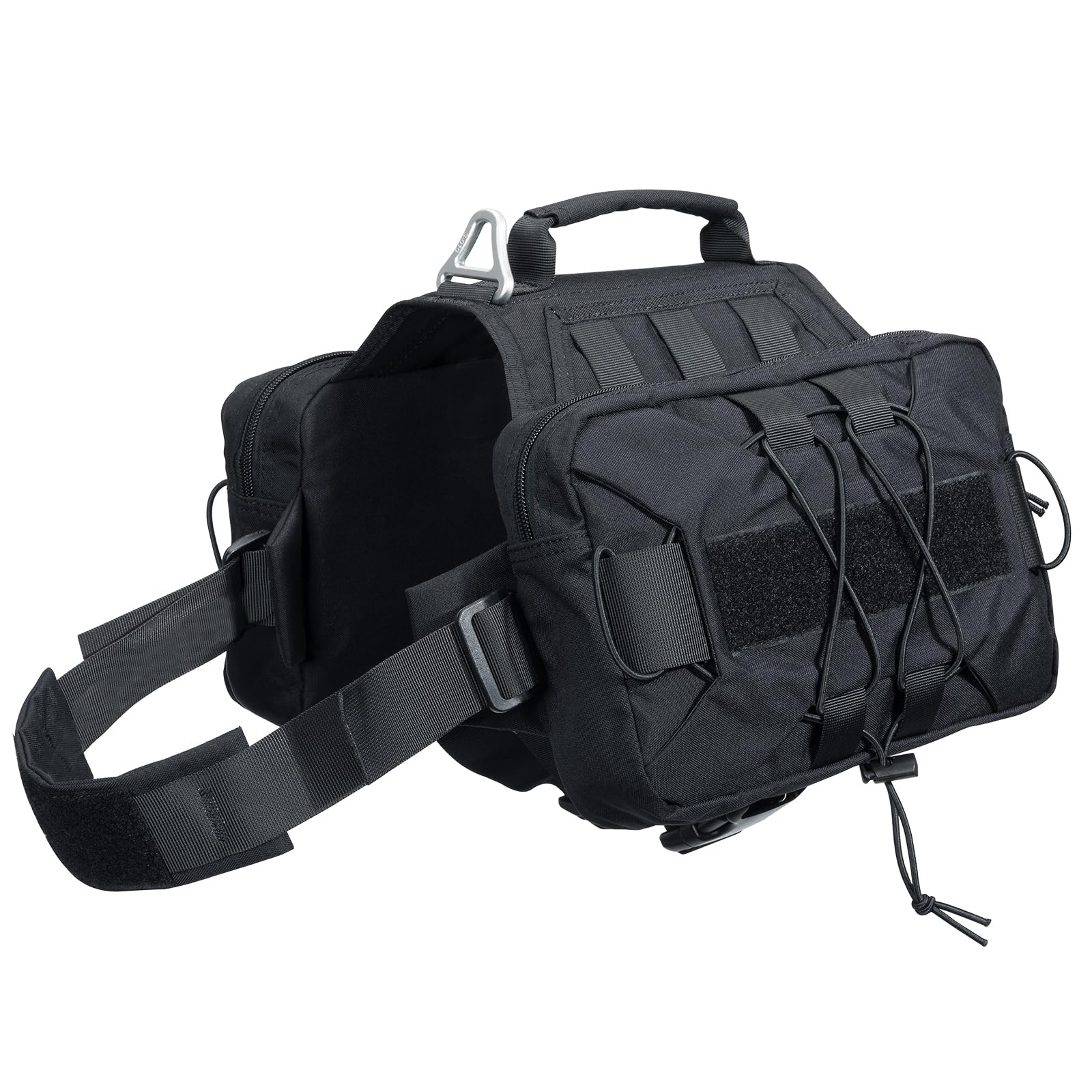 EXCELLENT ELITE SPANKER dog pack front view showcases durable 900D nylon construction.