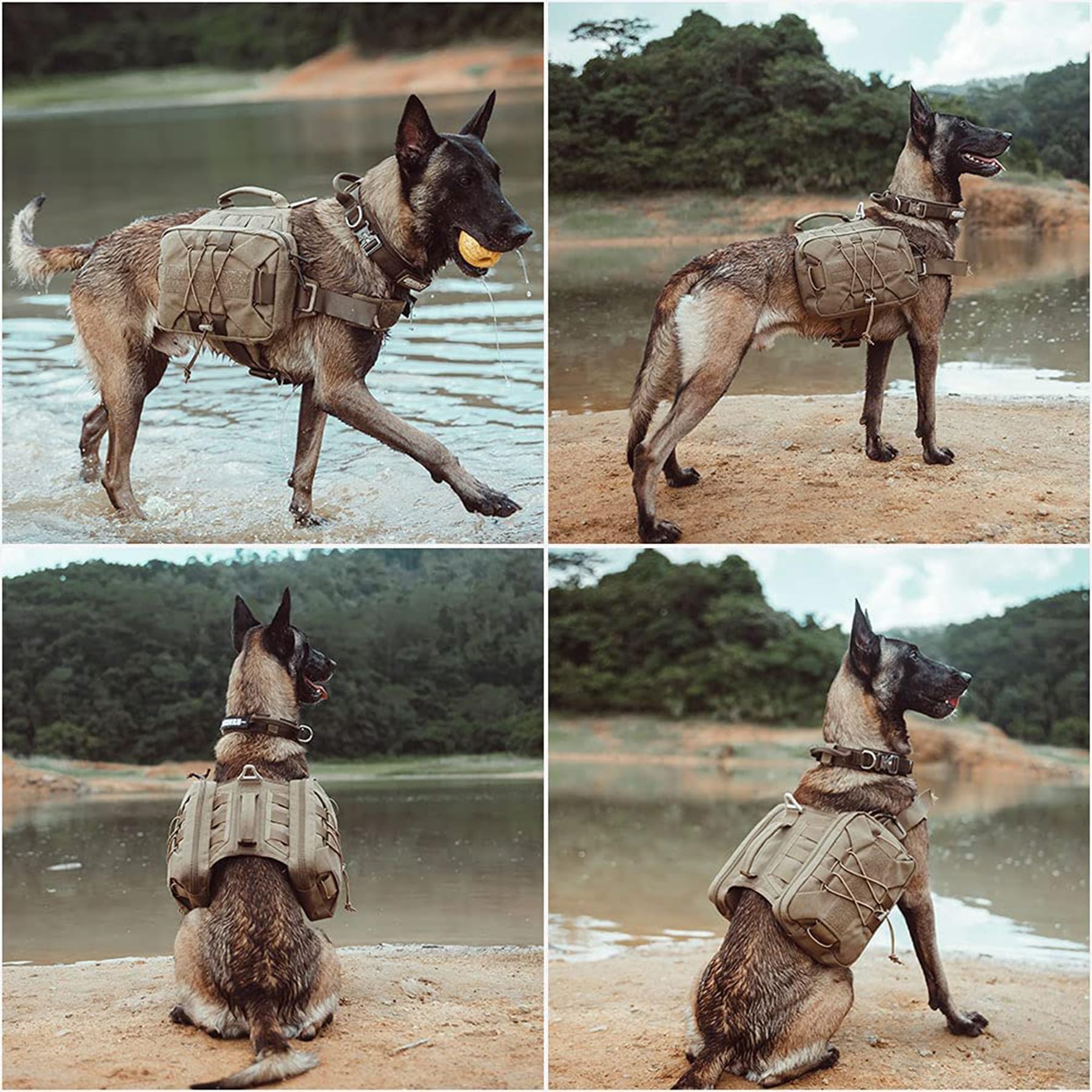 EXCELLENT ELITE SPANKER dog pack umbrella pocket adds weather-ready versatility.