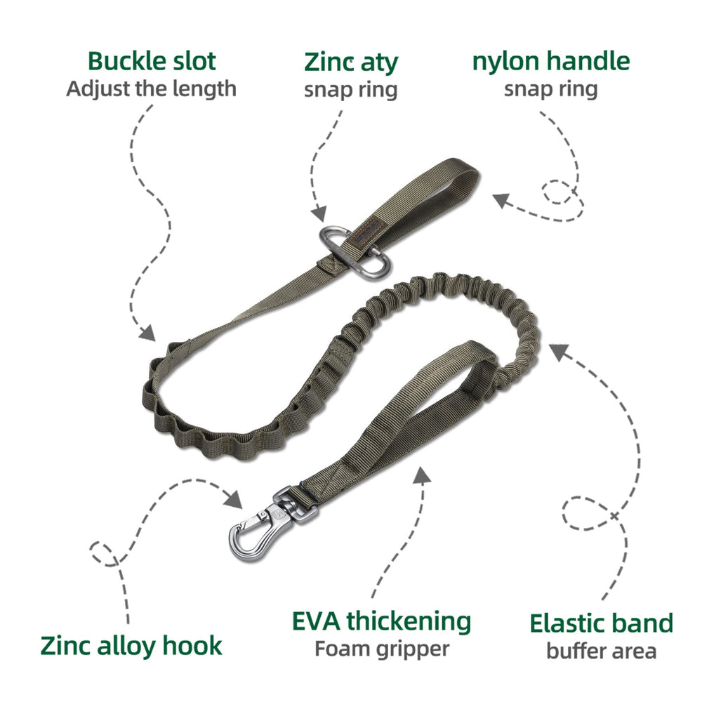 EXCELLENT ELITE SPANKER tactical bungee leash elastic cushion reduces sudden tug.