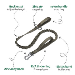 EXCELLENT ELITE SPANKER tactical bungee leash elastic cushion reduces sudden tug.