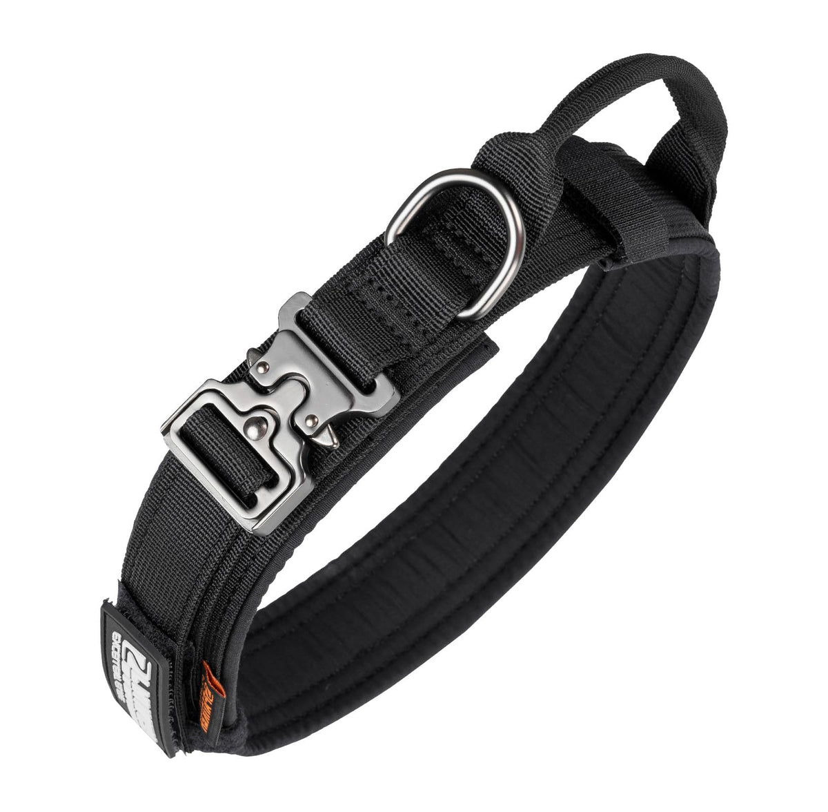 Excellent Elite Spanker tactical dog collar closeup shows durable nylon and reinforced stitching for long-lasting wear.