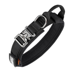 Excellent Elite Spanker tactical dog collar closeup shows durable nylon and reinforced stitching for long-lasting wear.