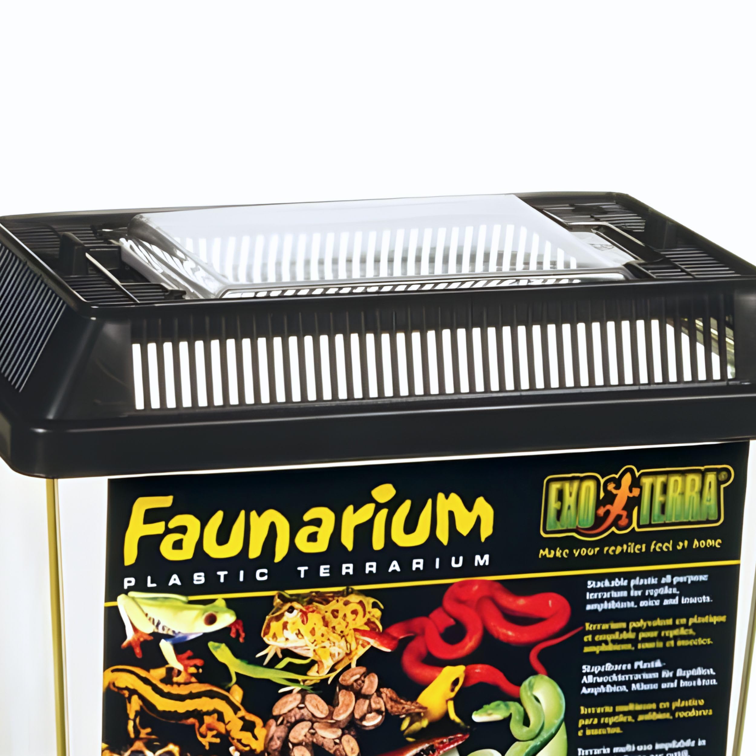 Exo Terra Faunarium transport handle facilitates easy carrying.