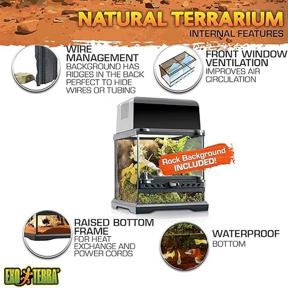 Exo Terra Nano dual doors emphasize escape-proof access for feeding