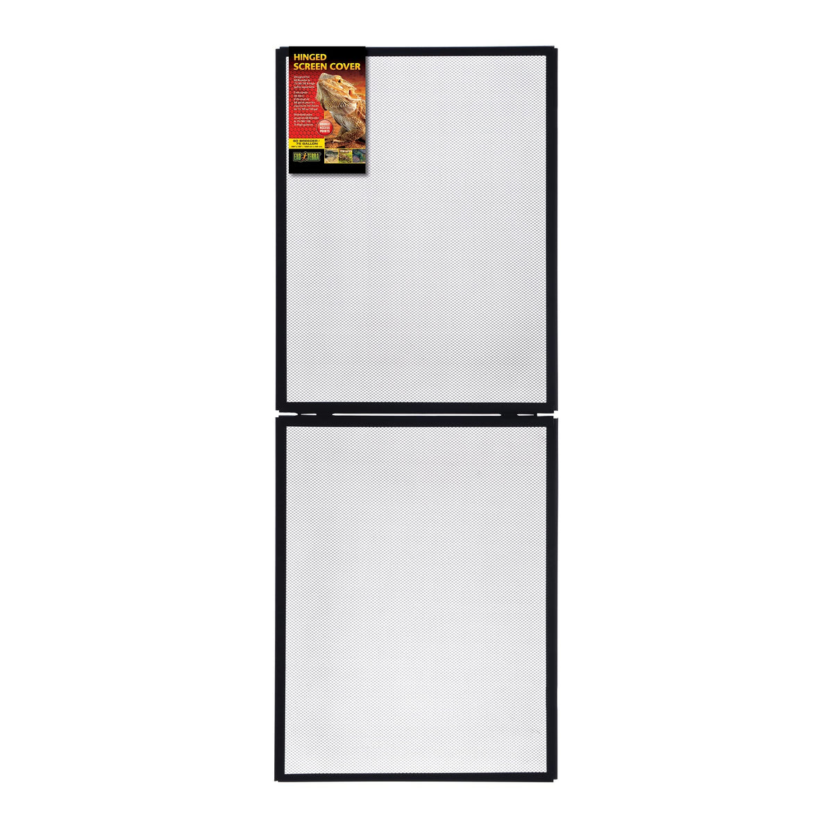 Exo Terra hinged screen cover front view showing secure fit for large terrariums.