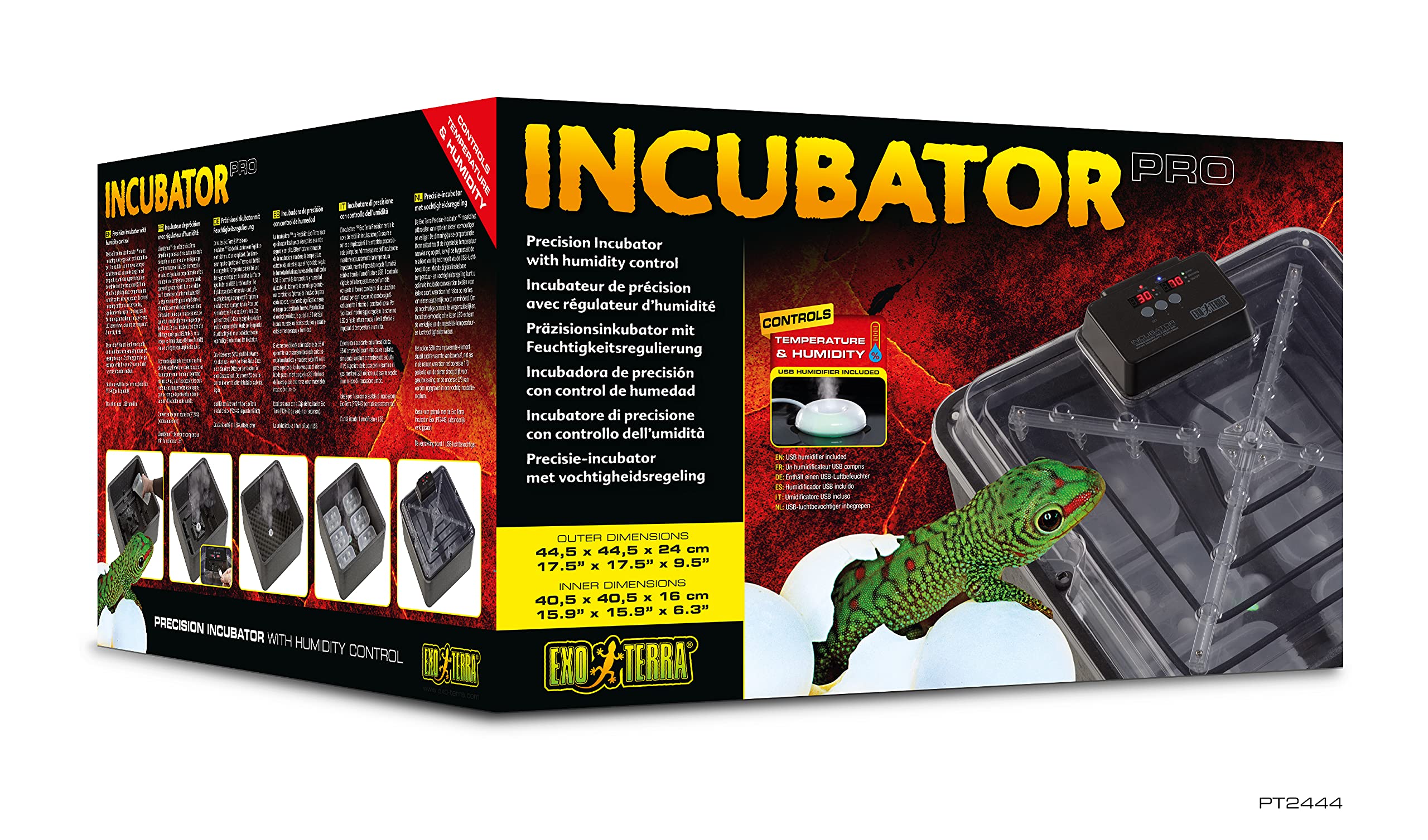 Exo Terra Precision Incubator PRO front view showing compact design for easy setup and reliable incubation