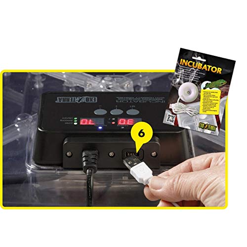 Exo Terra Precision Incubator PRO USB humidifier integration with hygrostat helps regulate humidity to optimum levels