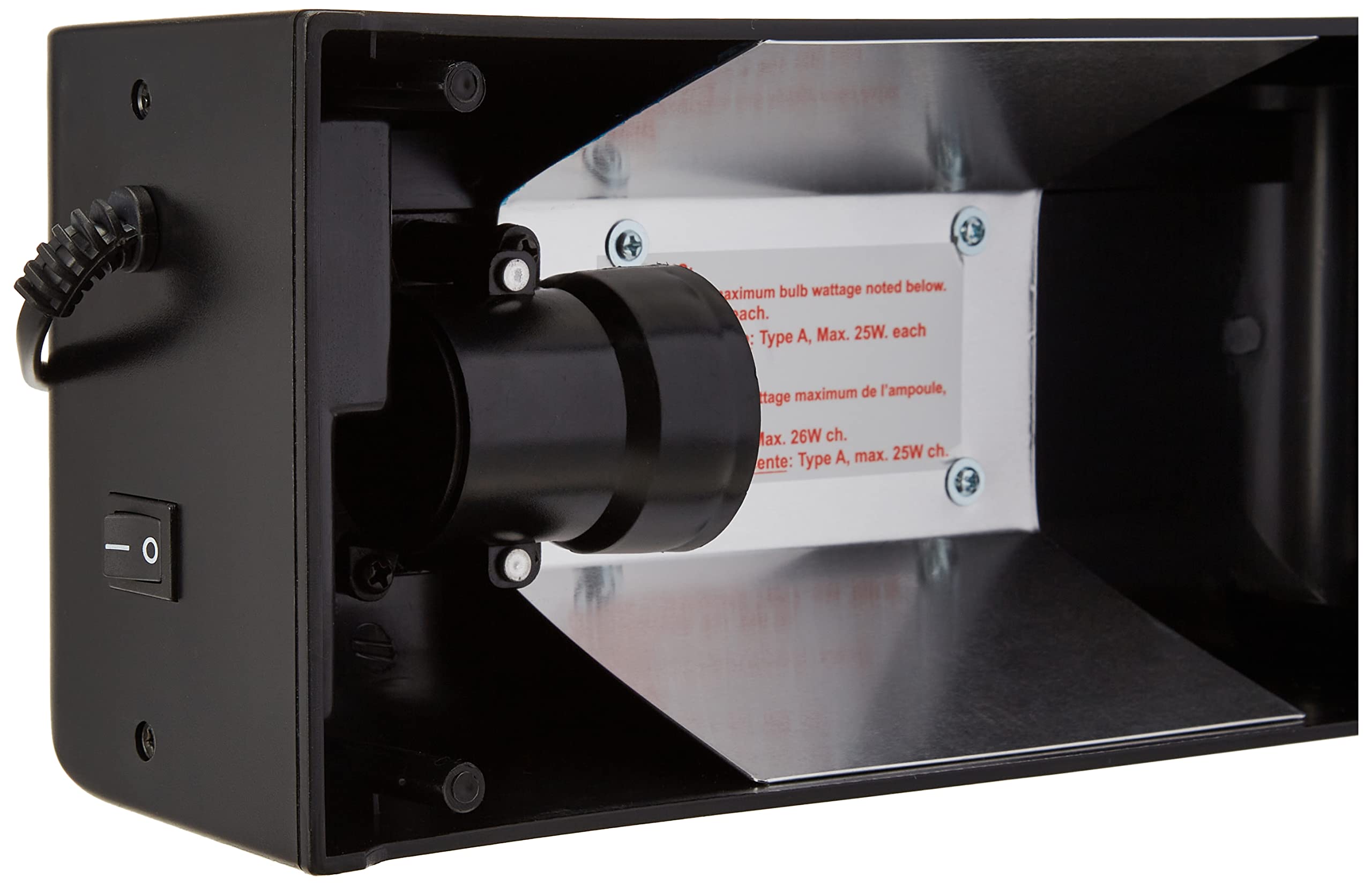 Exo Terra PT2600/PT2602 fixture installed in a glass terrarium demonstrating compatibility.