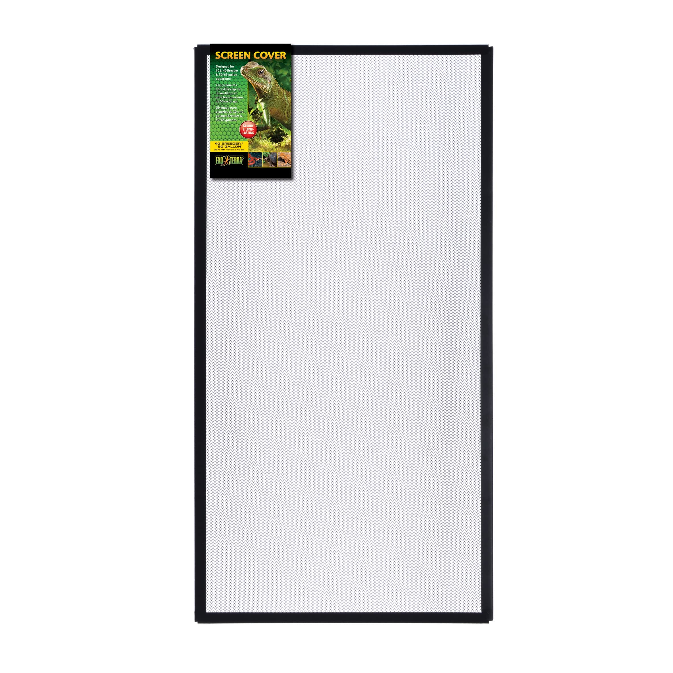 Exo Terra regular 40 gallon screen cover front view enables secure ventilation