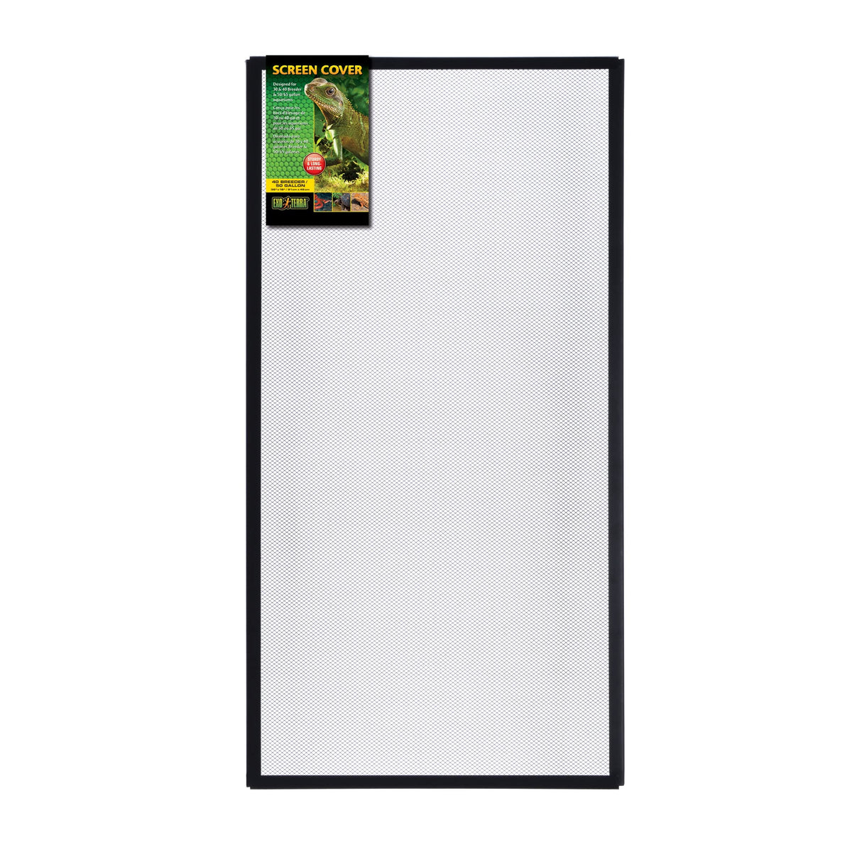 Exo Terra regular 40 gallon screen cover front view enables secure ventilation