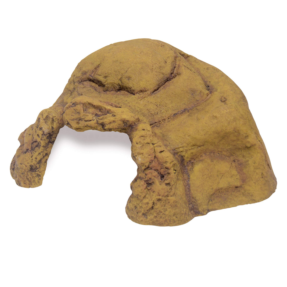 Exo Terra Reptile Den XXL brown front view showcases a natural hiding spot for reduced stress.