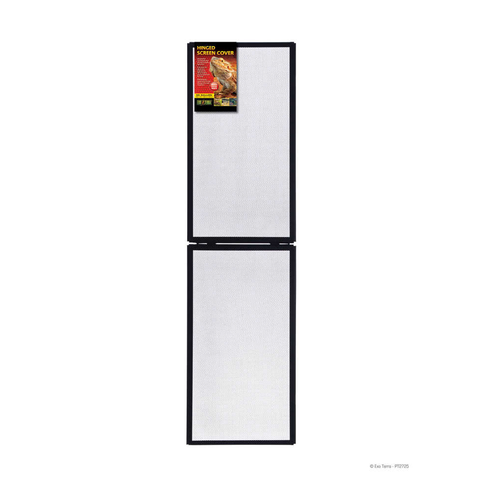 Installed Exo Terra screen cover on a terrarium demonstrates enhanced airflow and secure enclosure.