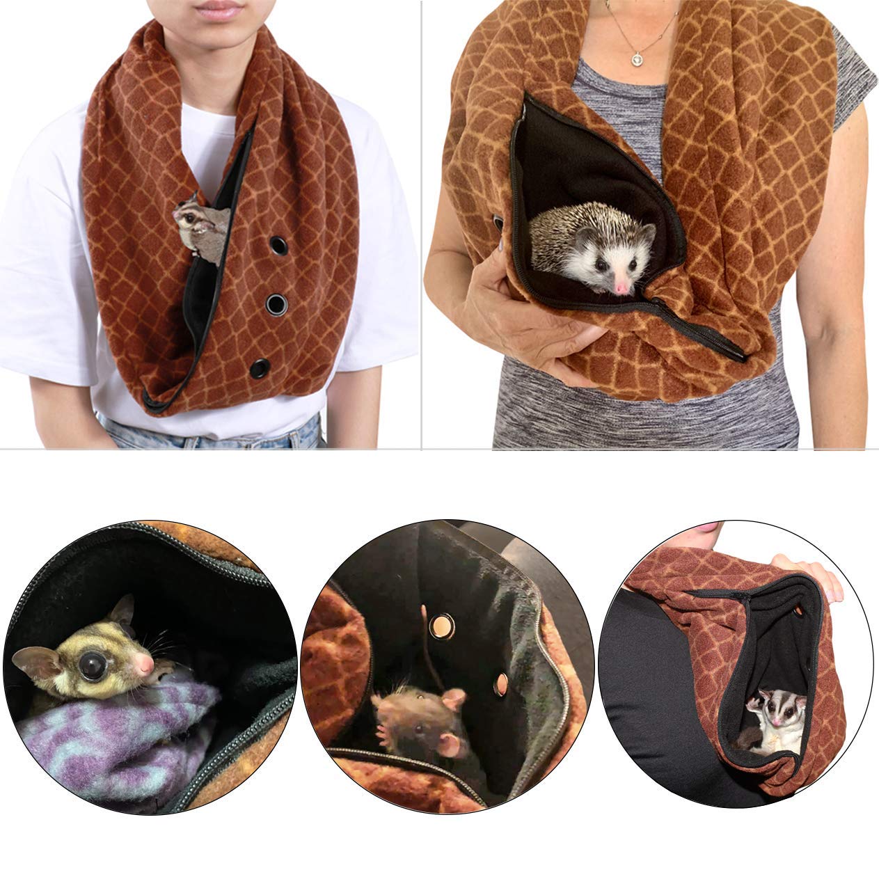 Exotic Nutrition Bonding Scarf air-holes ensure airflow while your pet rides along.