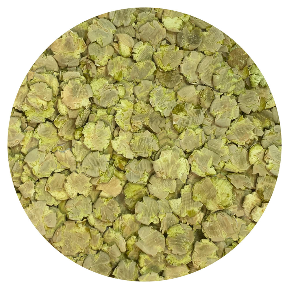 Exotic Nutrition Green Pea Flakes pack-back showing ingredients and feeding tips