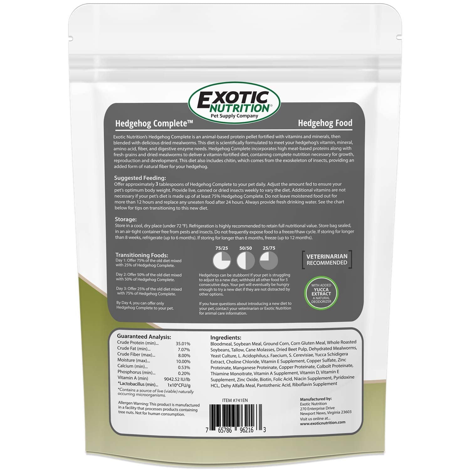 Exotic Nutrition Hedgehog Complete insects variety image promotes weekly live or dried insect variation
