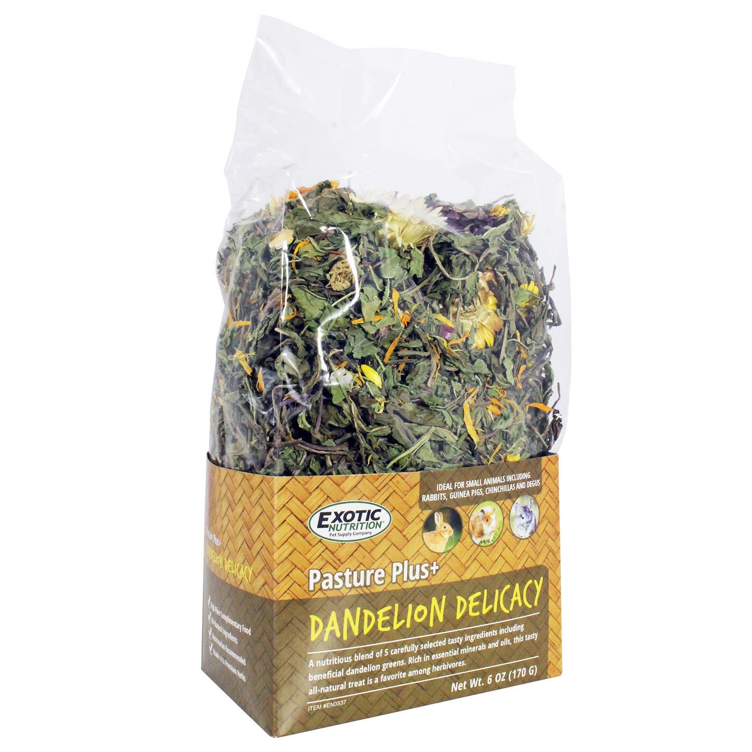 Exotic Nutrition Hojas de diente de león secas, calcio natural para la salud diaria.