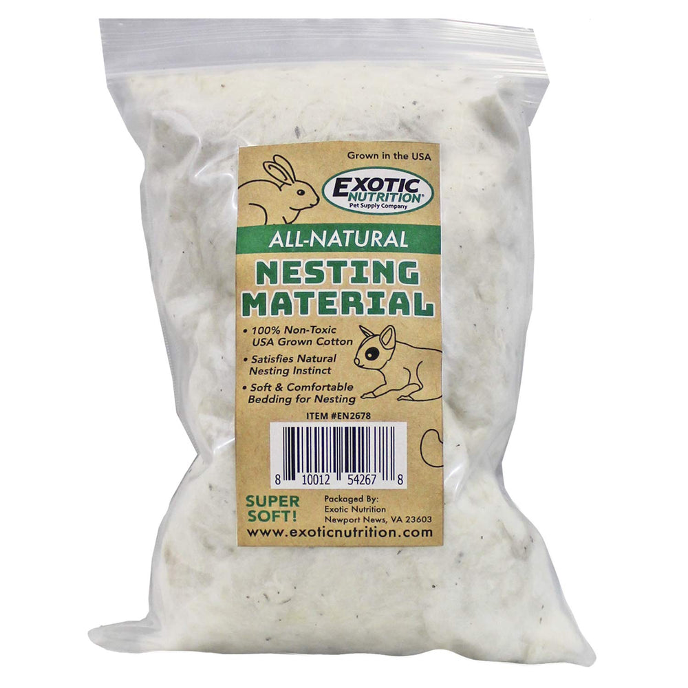 Exotic Nutrition: material de anidación 4 oz en empaque, práctico y suave.