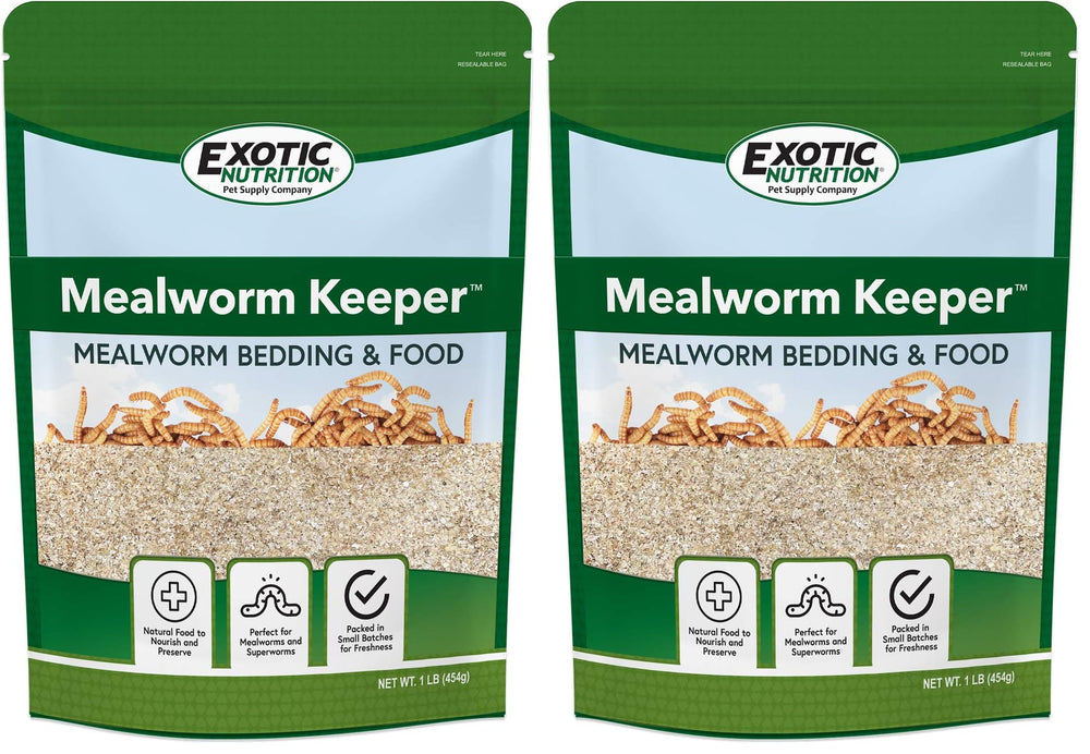 Exotic Nutrition Mealworm Keeper bedding closeup, breathable substrate for clean mealworm habitat.