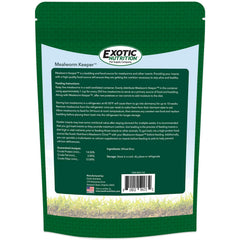 Exotic Nutrition Mealworm Keeper feed closeup, nutritious grains for larvae growth.
