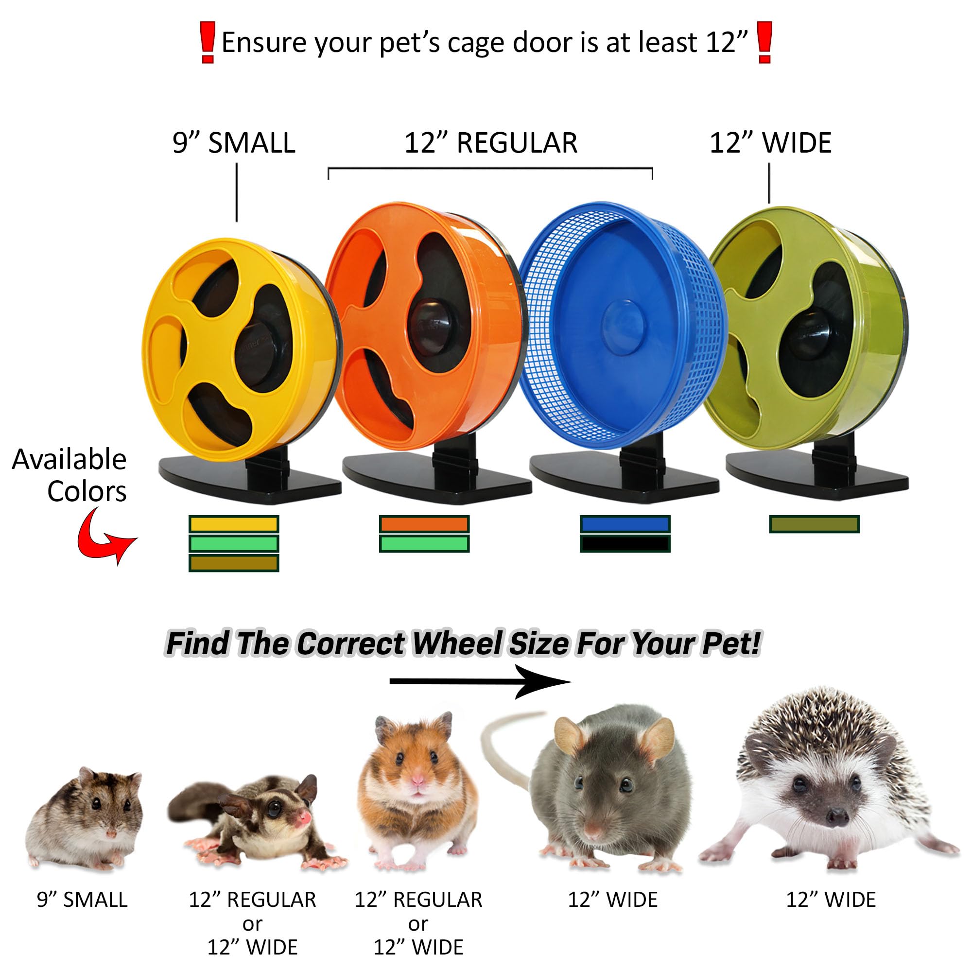 Exotic Nutrition Silent Runner Wheel closed front for privacy and containment during runs.