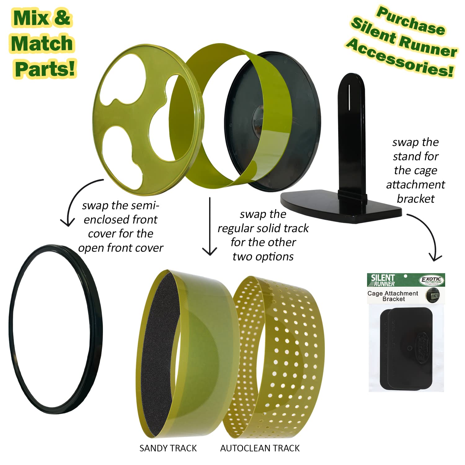 Exotic Nutrition Silent Runner wheel disassembly enables thorough sanitation between sessions.
