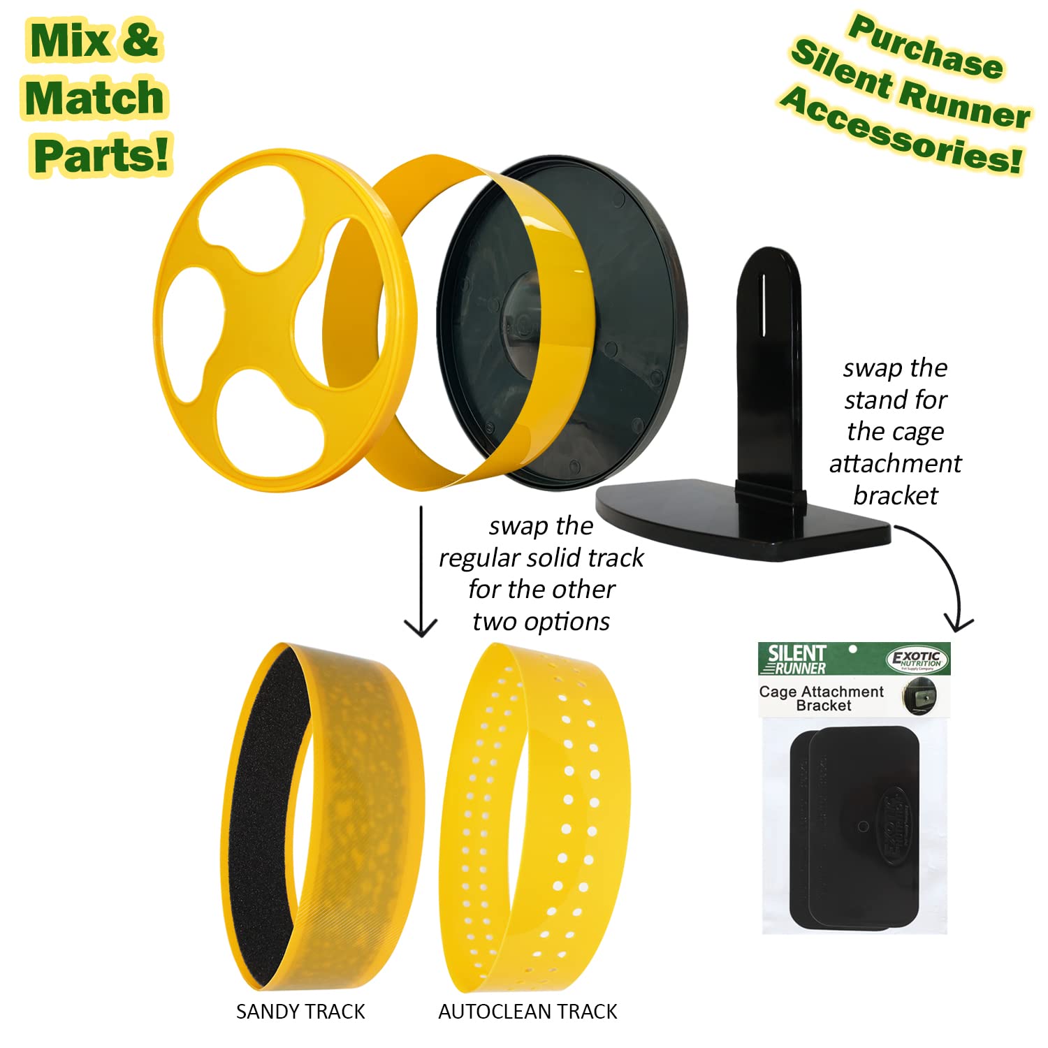 Exotic Nutrition Silent Runner Wheel textured tracks provide secure grip during exercise.