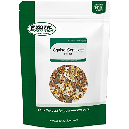 Exotic Nutrition Squirrel Complete bag showing natural ingredient blend for a balanced diet.