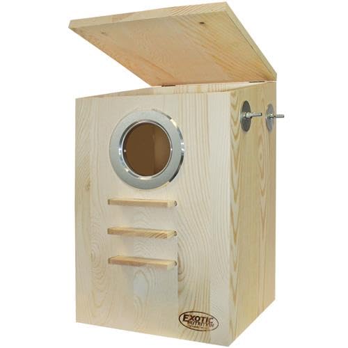 Exotic Nutrition Squirrel Nest Box cage attachment demonstrates secure mounting for small pets