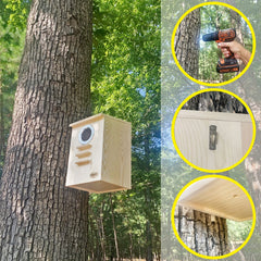 Exotic Nutrition Squirrel Nest Box hinged lid enables quick access for feeding and cleaning