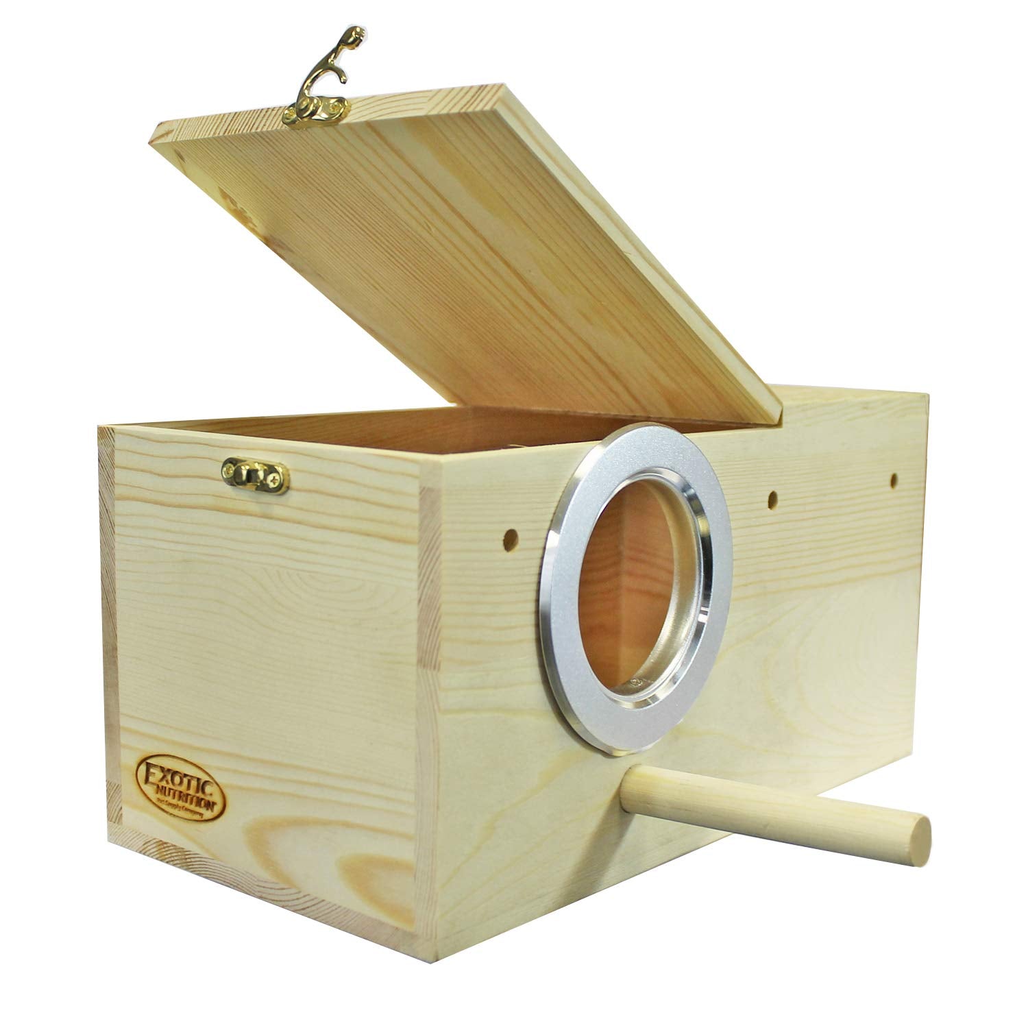 Exotic Nutrition Sturdy Nest Box hinged lid mount enables quick cage installation and easy access.