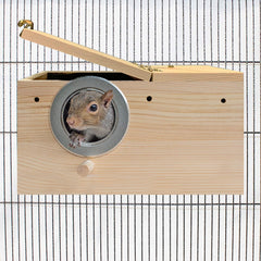 Exotic Nutrition Sturdy Nest Box natural nesting design helps simulate wild behaviors during play.
