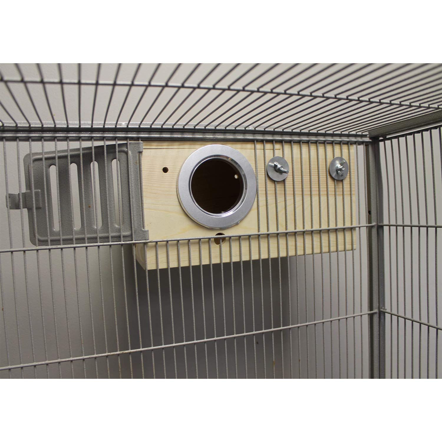 Exotic Nutrition Sturdy Nest Box nesting-material-inside encourages natural nest-building behaviors.