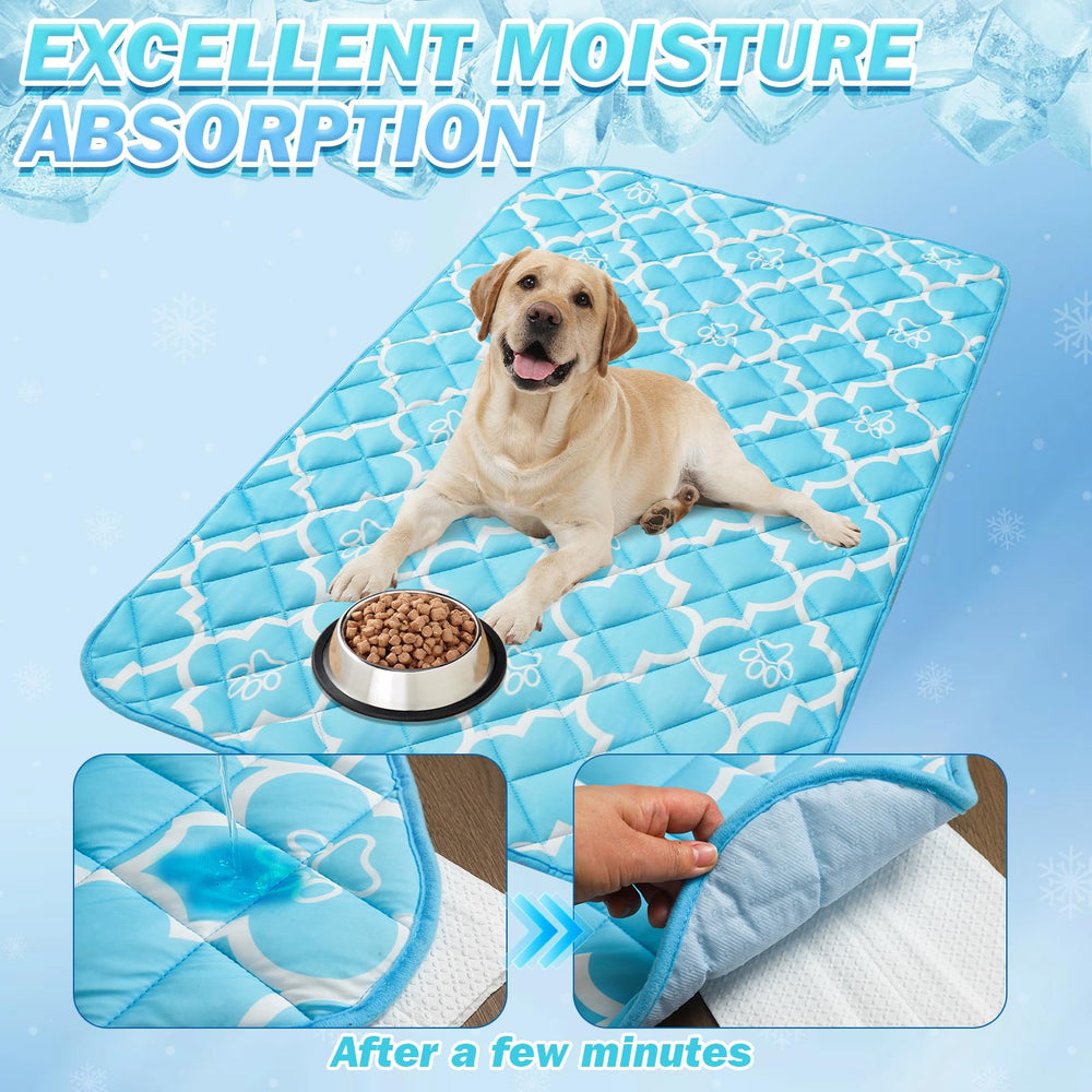 EXPAWLORER dog cooling mat in crate shows versatile crate or car use