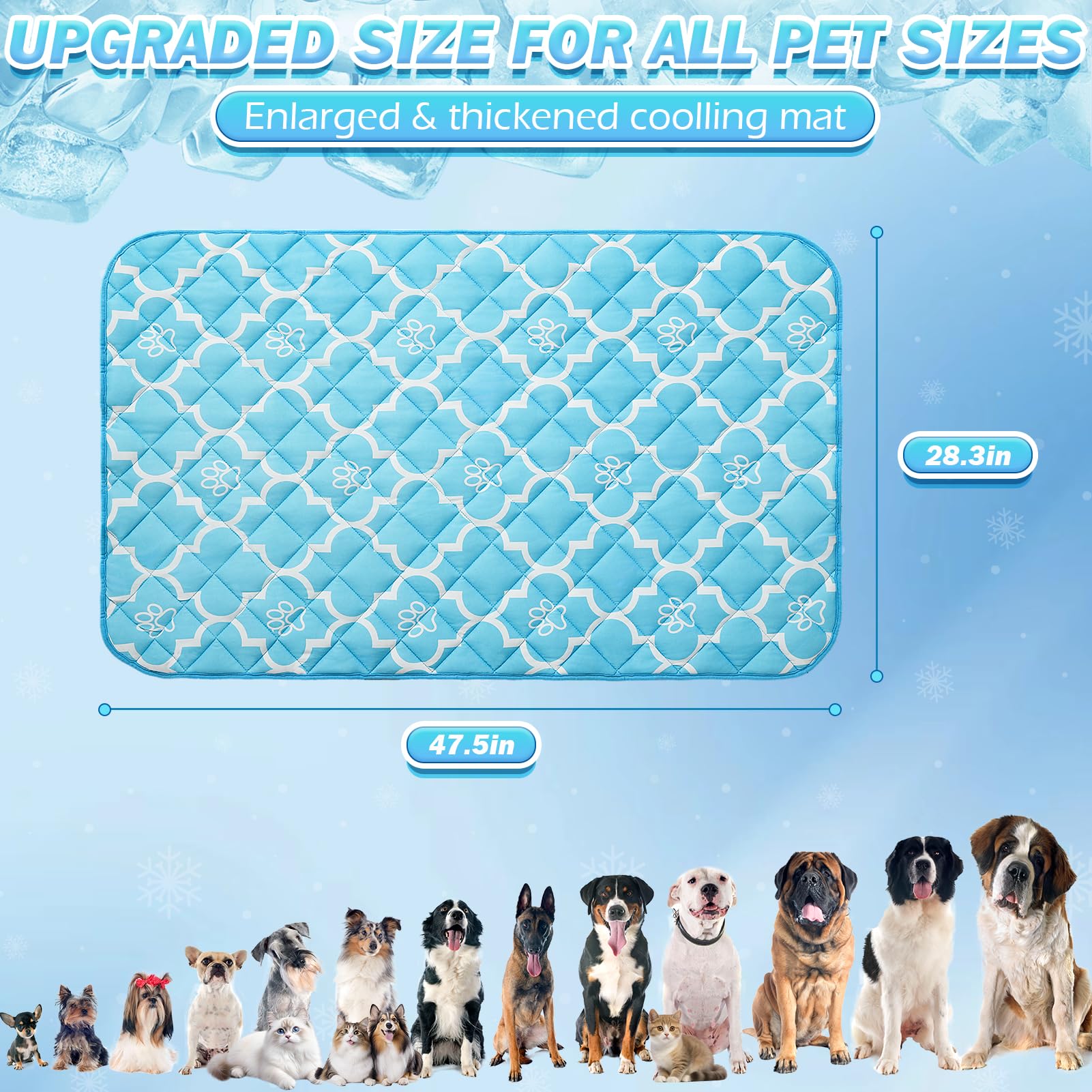 EXPAWLORER extra large cooling mat laid flat to fit large breeds like retrievers
