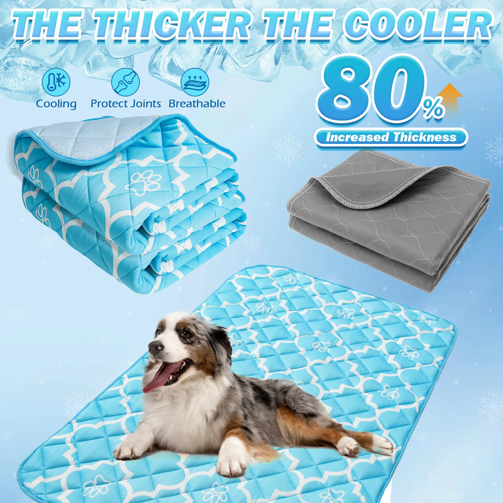 EXPAWLORER cooling mat folded for travel demonstrates portable comfort on the go