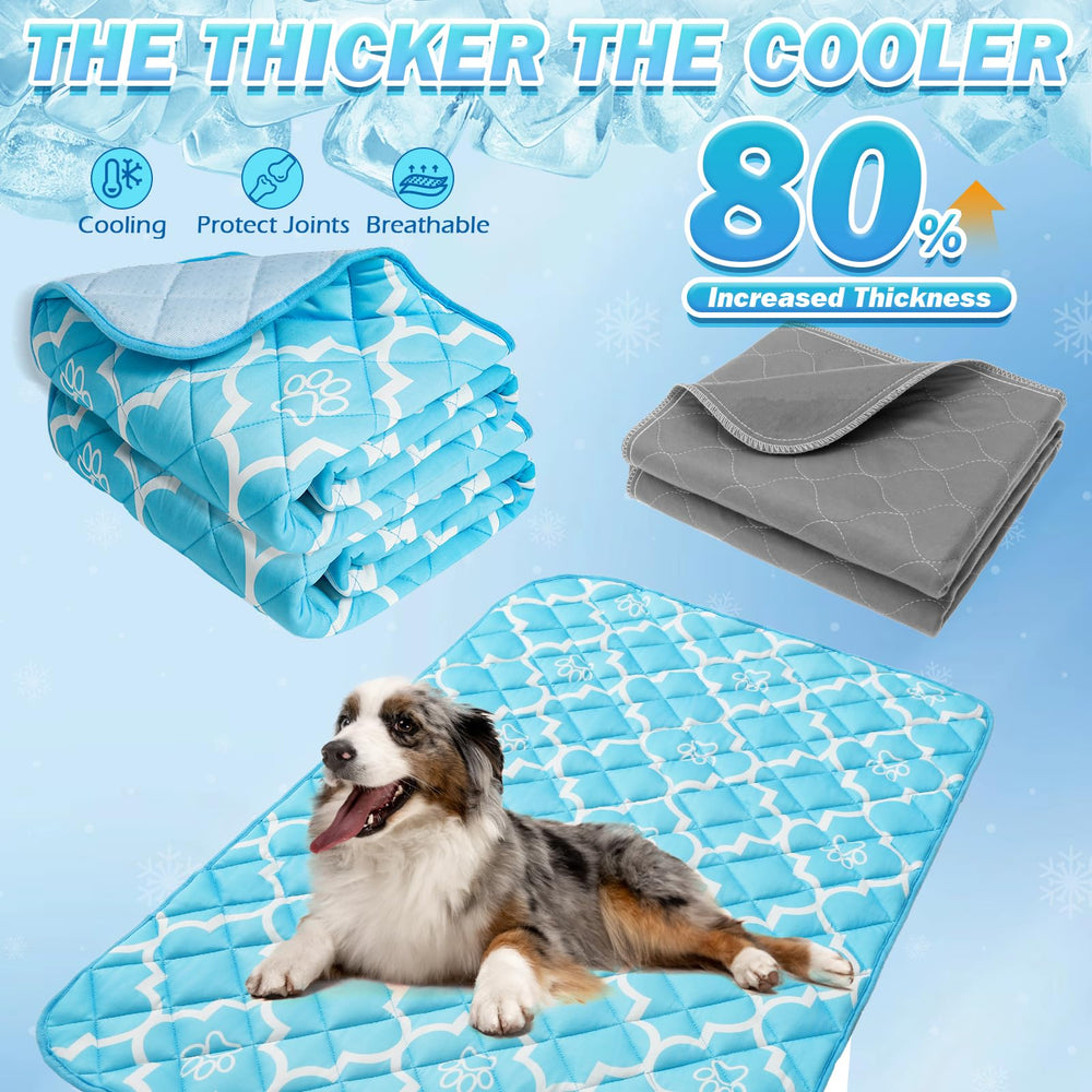 EXPAWLORER cooling mat folded for travel demonstrates portable comfort on the go