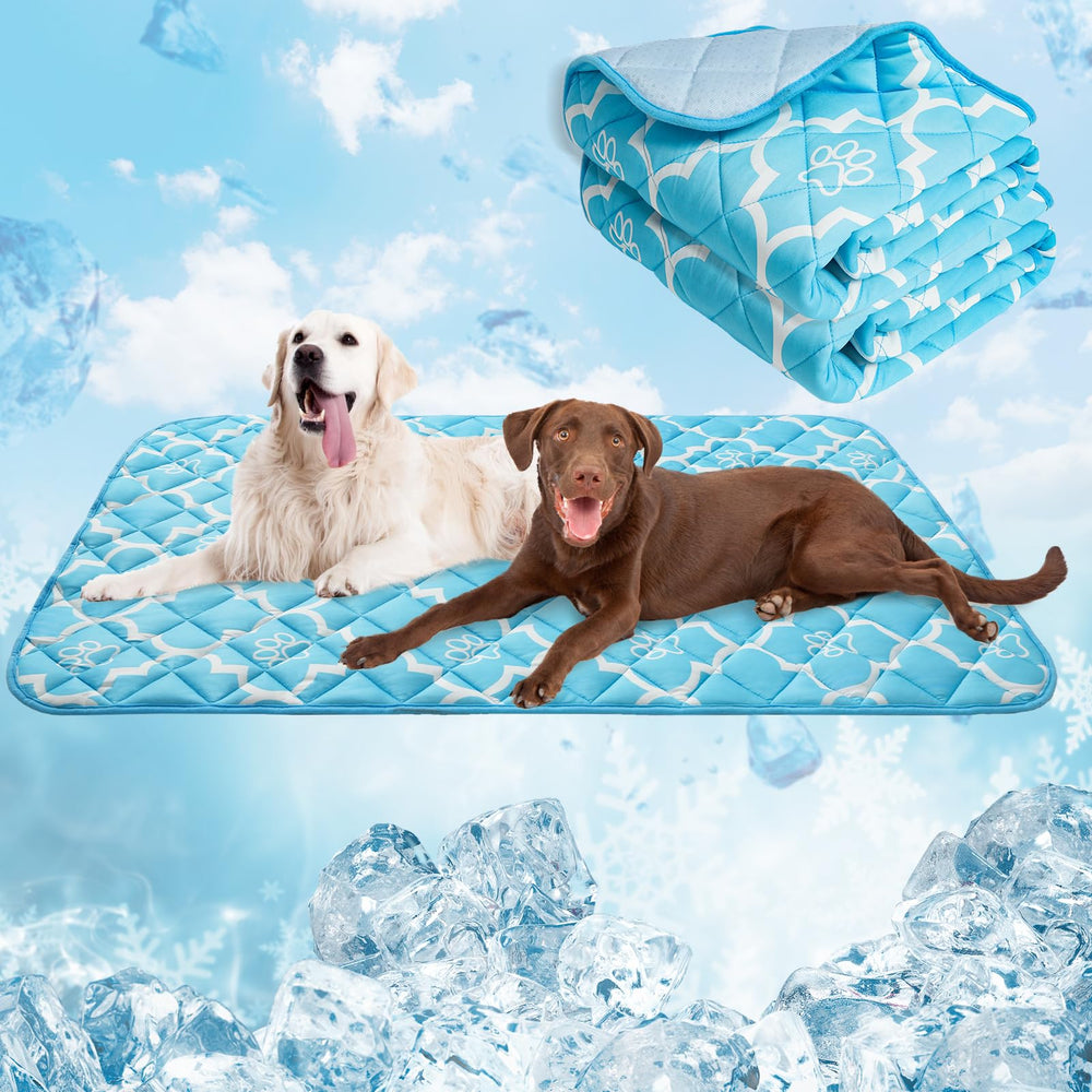 EXPAWLORER dog cooling mat surface close-up shows breathable cooling fabric for hot days