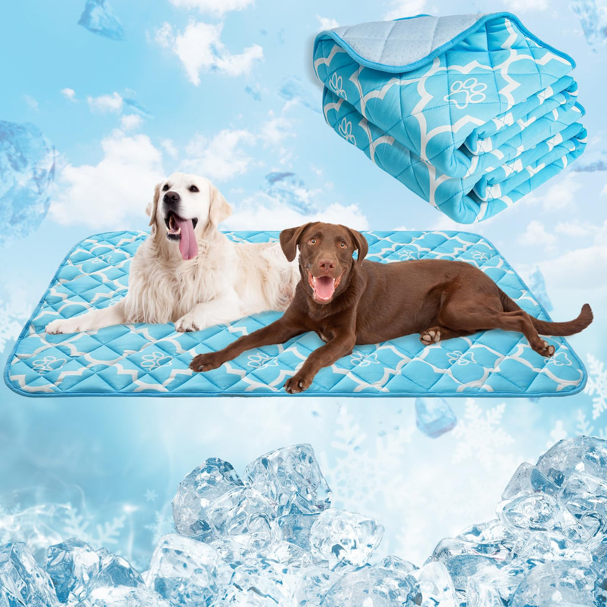 EXPAWLORER dog cooling mat surface close-up shows breathable cooling fabric for hot days