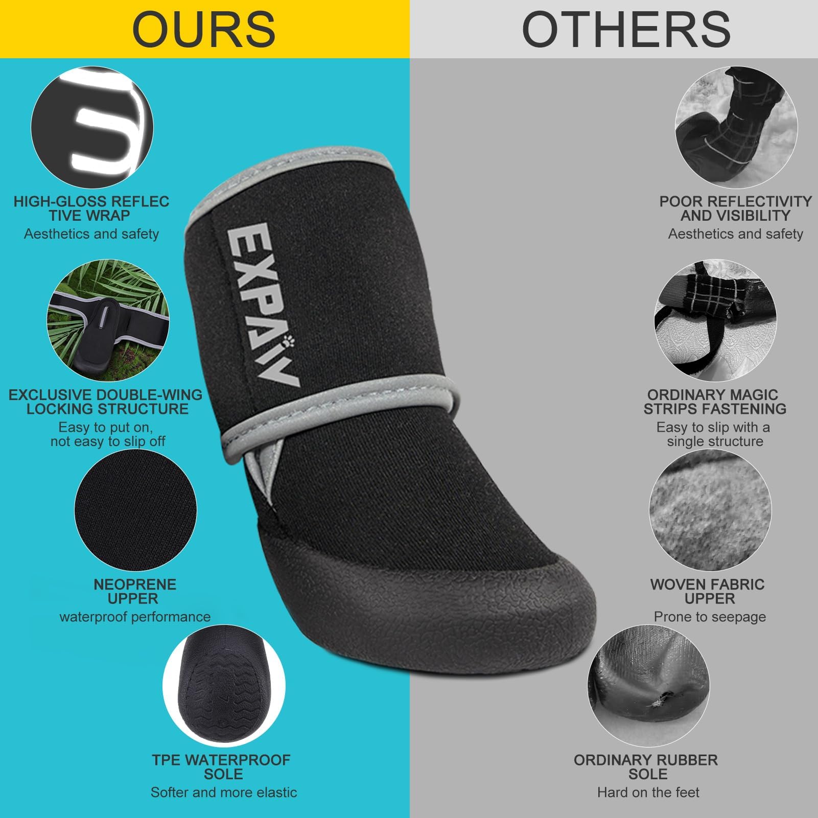 Expawler hiking-dog-shoes on rugged trail demonstrate reliable traction