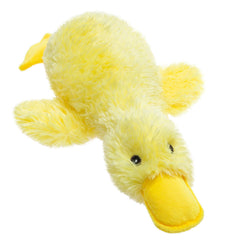 EXPAWLORER plush squeaky duck toy shows soft material ideal for gentle play and training