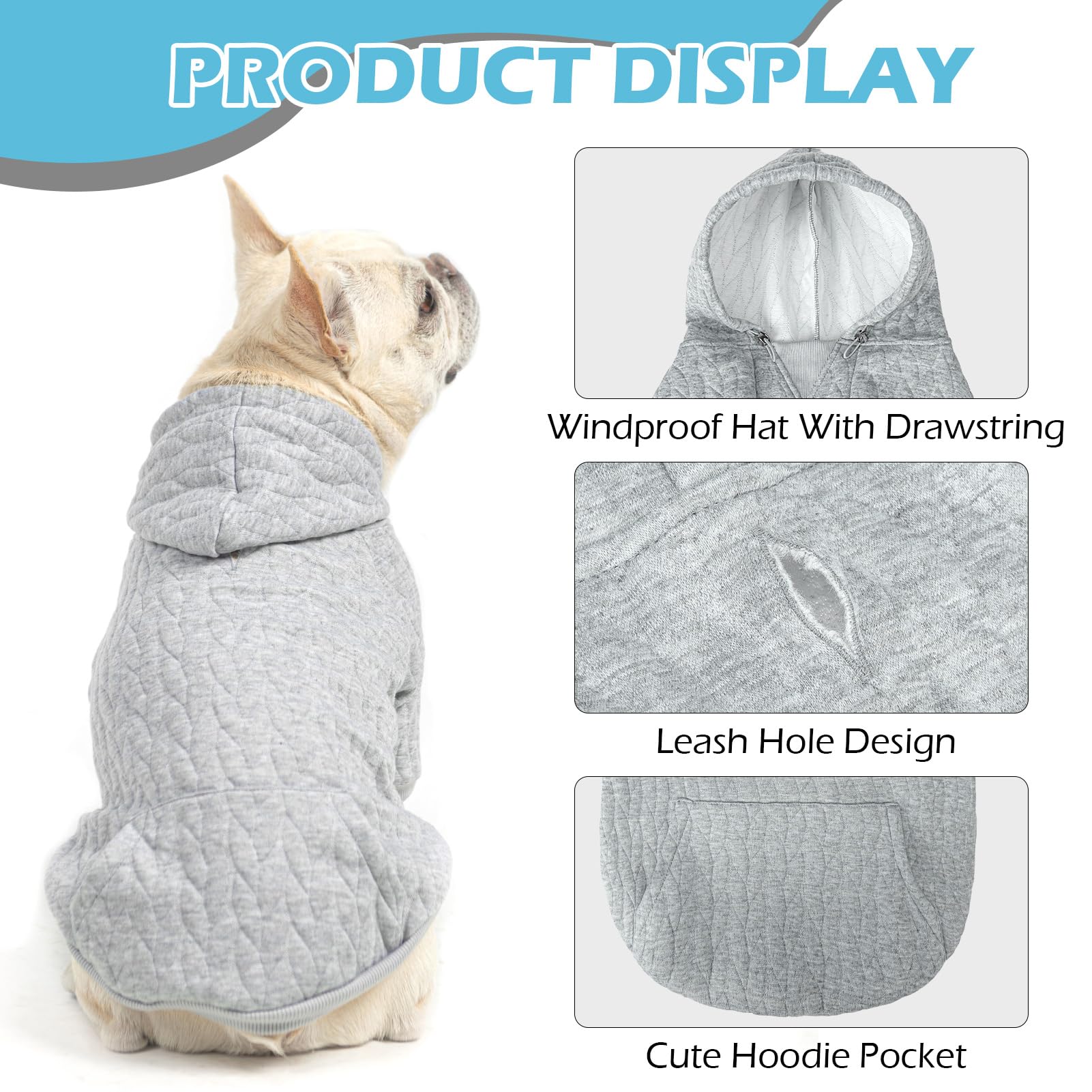 EXPAWLORER hoodie leash hole detail for quick, secure leash attachment.