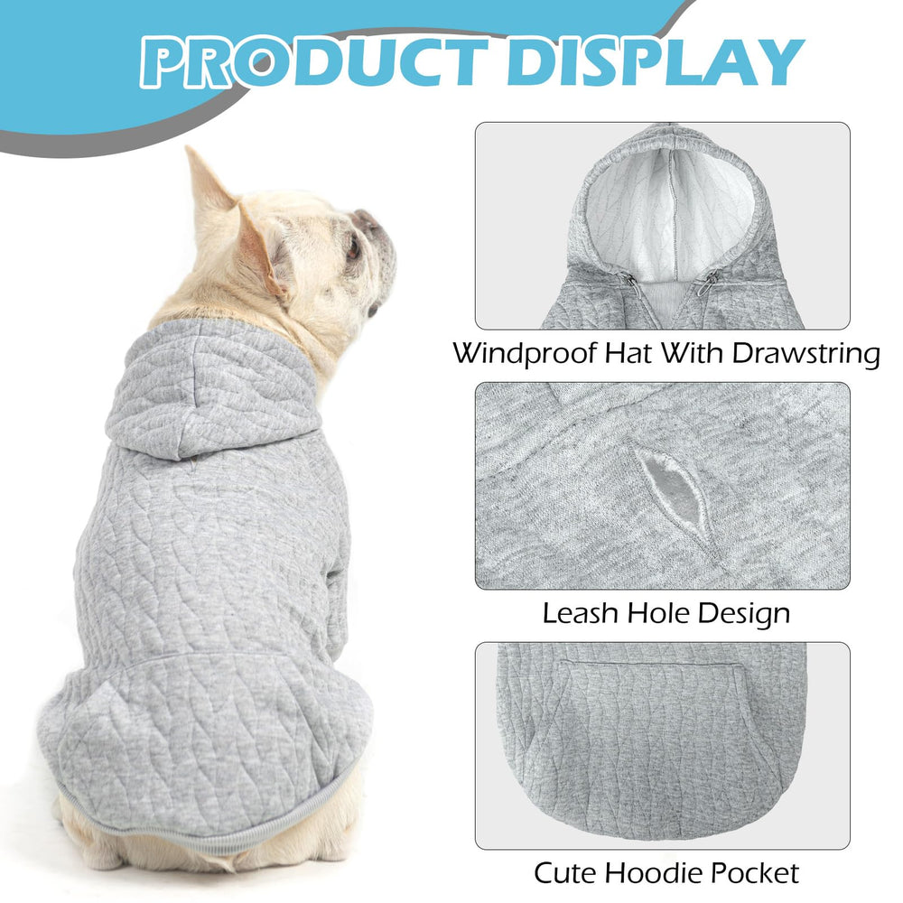 EXPAWLORER hoodie leash hole detail for quick, secure leash attachment.