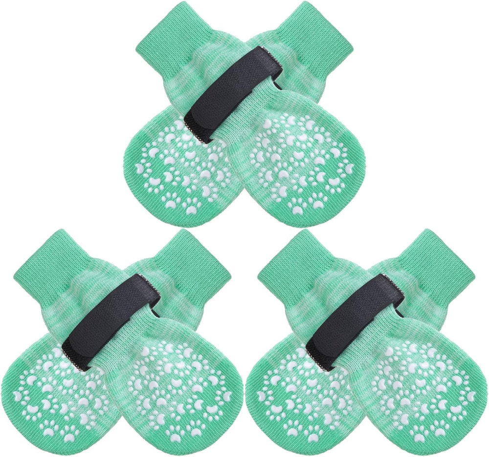 EXPAWLORER 6pcs anti-slip dog socks pack enhances paw protection on slick floors.